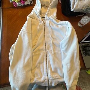 Brandy Melville white zip up